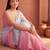 Blue ombre mirror work tissue saree