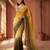 Yellow women ombre embroidered tissue saree