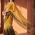 Yellow women ombre embroidered tissue saree