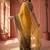 Yellow women ombre embroidered tissue saree