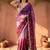 Magenta ombre mirror work tissue designer saree