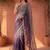 Purple ombre mirror work tissue saree