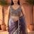Purple ombre mirror work tissue saree
