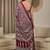 Burgundy ajrak printed  crepe block print ready to wear saree with unstitched blouse
