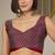 Burgundy ajrak printed  crepe block print ready to wear saree with unstitched blouse