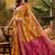 Mustard floral woven design patola saree with blouse piece