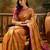 Mustard floral woven design patola saree with blouse piece