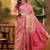 Pink geometric woven design patola saree with blouse piece
