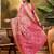 Pink geometric woven design patola saree with blouse piece