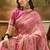 Pink geometric woven design patola saree with blouse piece