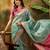 Blue woven design organza patola saree