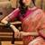 Peach ethnic motifs woven design patola saree