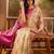 Beige woven design patola saree with unstitched blouse