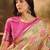 Beige woven design patola saree with unstitched blouse
