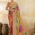 Multicolor ethnic motifs mirror work silk blend designer saree