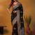 Black ethnic motifs embroidered banarasi saree