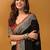 Black ethnic motifs embroidered banarasi saree