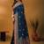 Blue floral silk blend designer banarasi saree