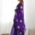 Purple embroidered saree with unstitched blouse piece