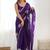 Purple embroidered saree with unstitched blouse piece