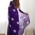 Purple embroidered saree with unstitched blouse piece