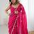 Pink embellished sequinned poly chiffon designer saree