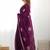 Maroon embroidered saree with unstitched blouse piece