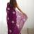 Maroon embroidered saree with unstitched blouse piece