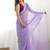 Purple embroidered saree with unstitched blouse piece