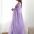 Purple embroidered saree with unstitched blouse piece