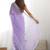 Purple embroidered saree with unstitched blouse piece