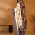 Off white paisley printed banarasi saree with unstitched blouse piece