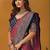 Mauve paisley printed banarasi saree with unstitched blouse piece