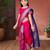 Pink girls woven design zari banarasi saree