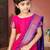 Pink girls woven design zari banarasi saree