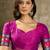 Teal zari woven design saree with contrast unstitched blouse