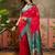 Pink zari woven design saree with contrast unstitched blouse