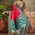 Pink zari woven design saree with contrast unstitched blouse