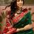Green woven design saree with unstitched blouse