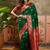 Green woven design saree with unstitched blouse