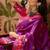 Purple zari woven design saree with contrast unstitched blouse