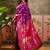 Purple zari woven design saree with contrast unstitched blouse