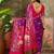 Purple zari woven design saree with contrast unstitched blouse