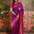 Purple zari woven design saree with contrast unstitched blouse