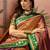 Gold zari woven design saree with contrast unstitched blouse