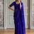 Blue embellished zari  cotton handloom khadi saree