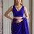 Blue embellished zari  cotton handloom khadi saree