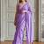 Lavender embellished sequinned  cotton handloom khadi saree