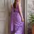 Lavender embellished sequinned  cotton handloom khadi saree