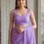 Lavender embellished sequinned  cotton handloom khadi saree
